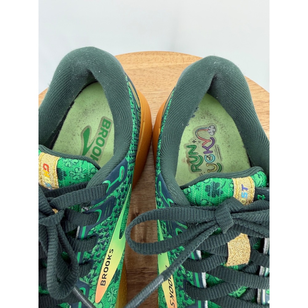 Brooks Ghost 14 Run Lucky St Patricks Day Green Shamrock Shoes Womens 8 B - Picture 11 of 14